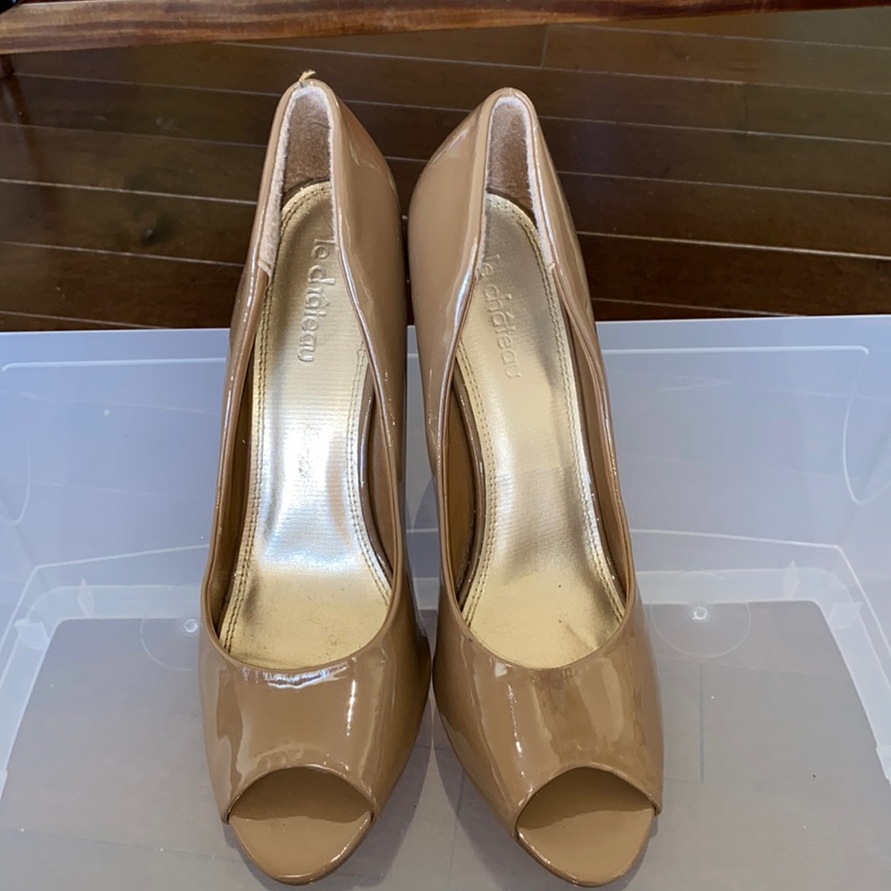 Le Château peep toe Heels Taupe
